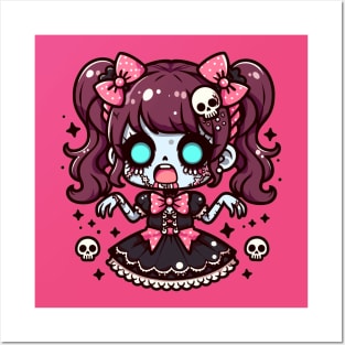 Zombie Girl Kawaii Posters and Art